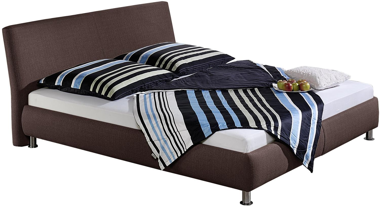 Maintal Polsterbett Maddy, 180x200 cm, Strukturstoff, 7-Zonen-Kaltschaum Matratze h2, braun Bild 1