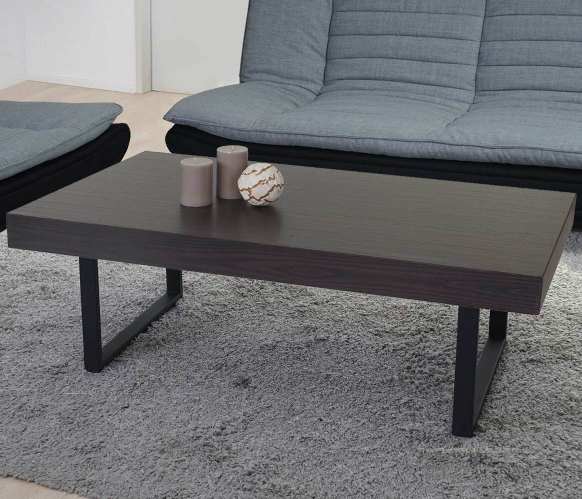Couchtisch Kos T576, FSC 40 x 110 x 60 cm Wenge, dunkle Metall-Füße Bild 1