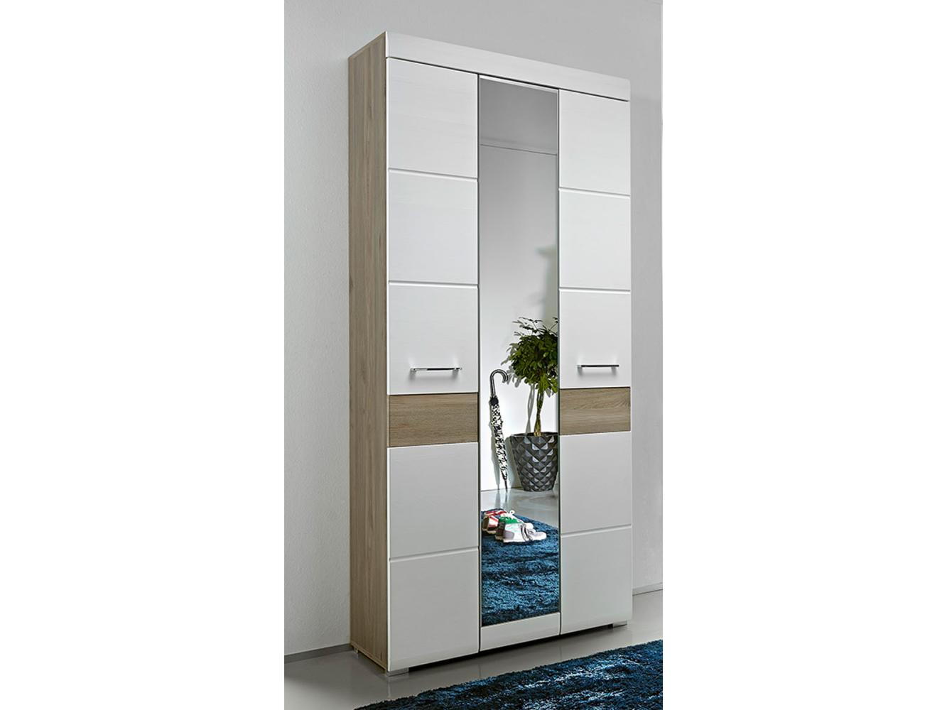 Garderobenschrank >Allison< in Weiß aus MDF - 84x200x40cm (BxHxT) Bild 1