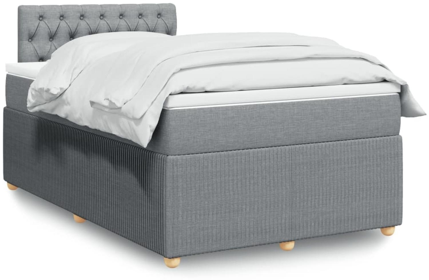 vidaXL Boxspringbett mit Matratze Hellgrau 120x190 cm Stoff 3289702 Bild 1