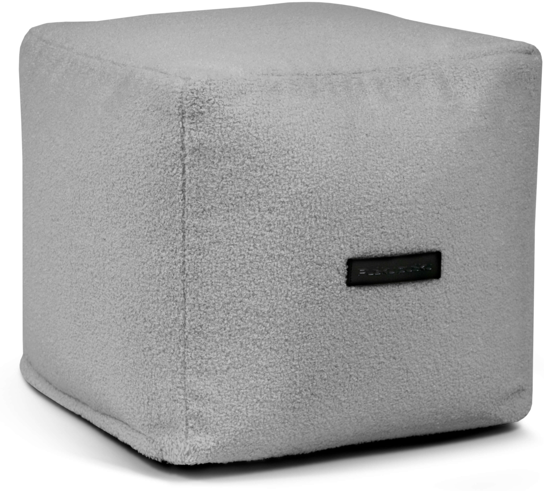Sitzsack ‘Pouf Up!‘, Bezugstoff - Teddy, 100% Polyester, White Grey, 40x45x45 cm cm. Bild 1