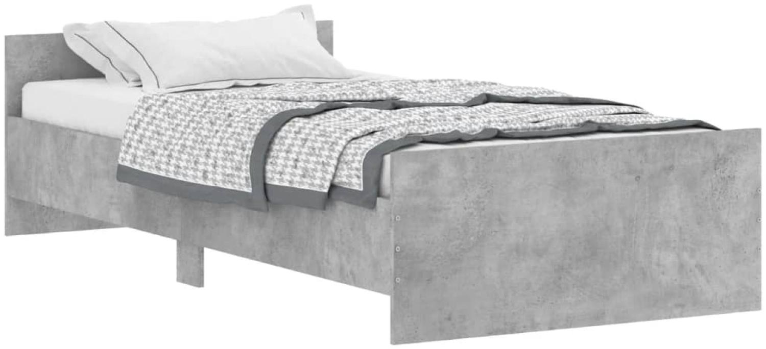 vidaXL Bettgestell Betongrau 100x200 cm Holzwerkstoff 835935 Bild 1