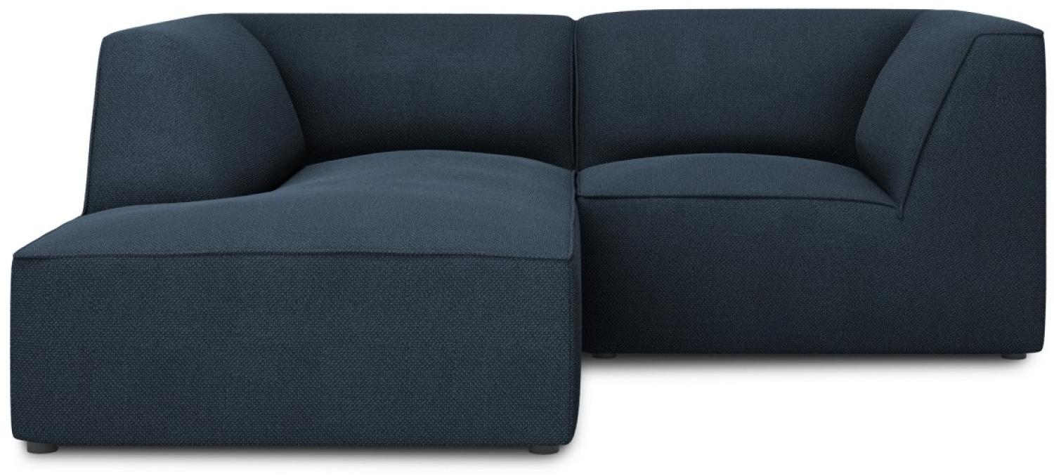 Micadoni 3-Sitzer Modular Ecke links Sofa Ruby | Bezug Navy Blue | Beinfarbe Black Plastic Bild 1