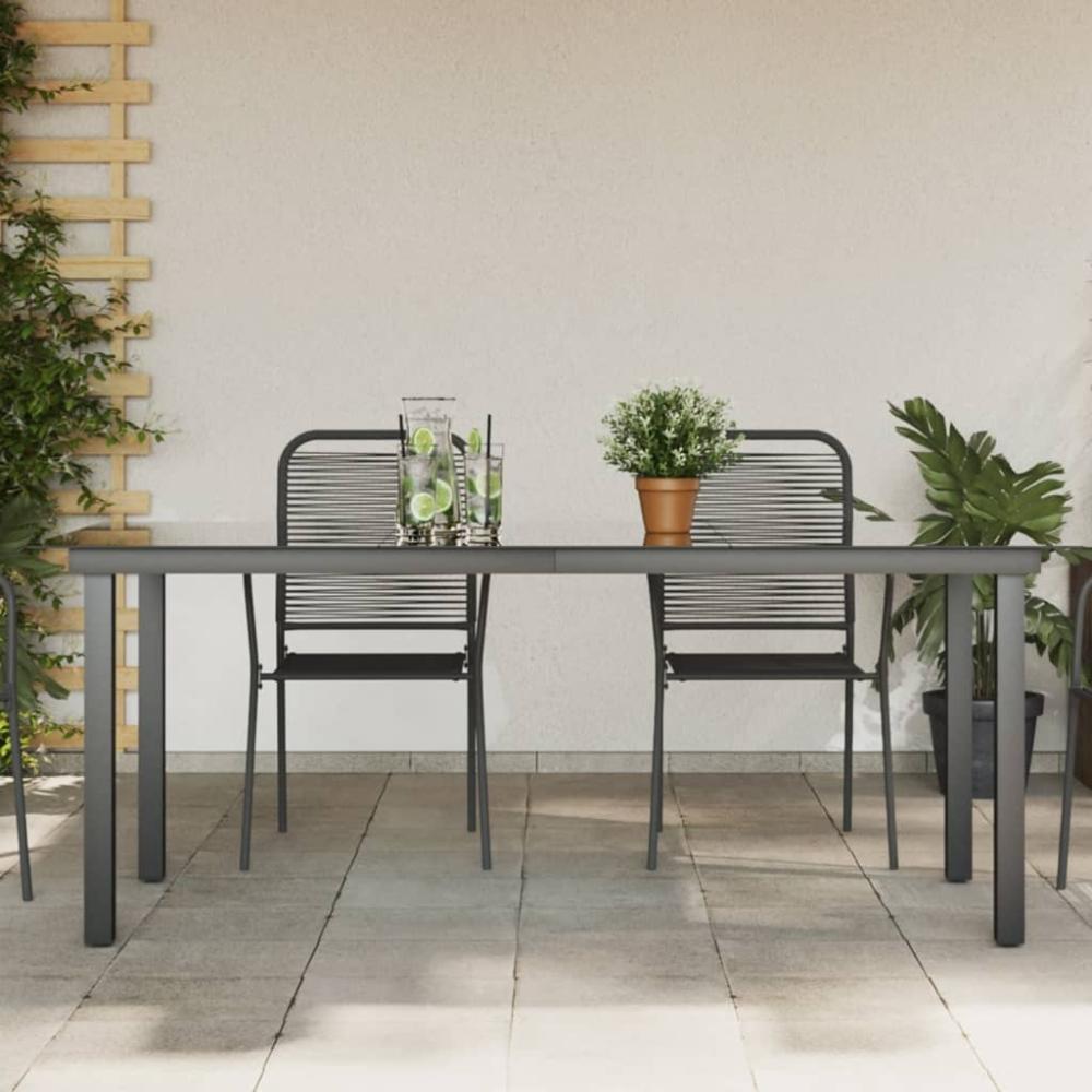 vidaXL Gartentisch Schwarz 190x90x74 cm Aluminium und Glas 42789 Bild 1