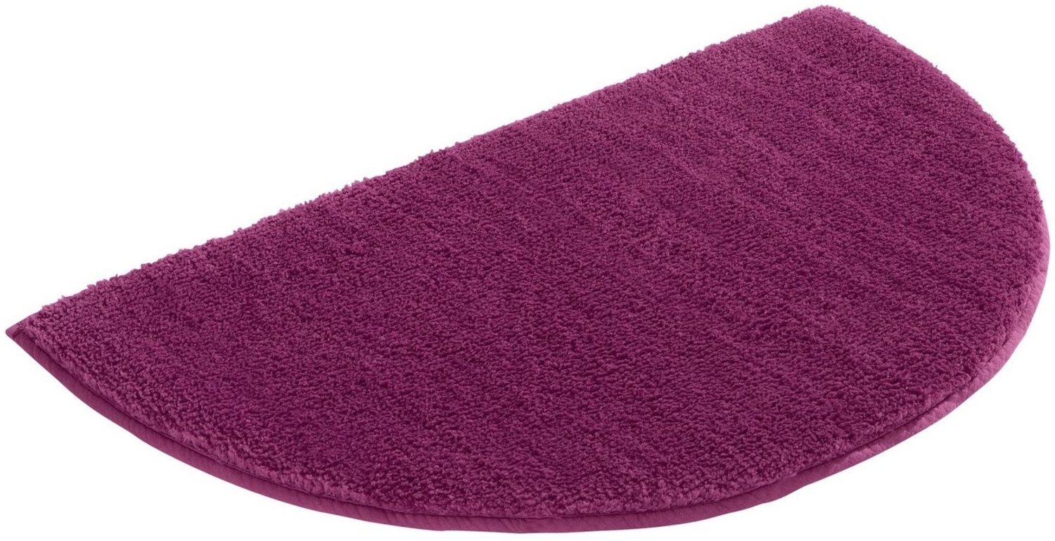 my home Badematte Vanessa, Höhe 10 mm, rutschhemmend beschichtet, fußbodenheizungsgeeignet, schnell trocknend, strapazierfähig, Polyester, halbrund, Badteppich, weiche Haptik, unifarben Bild 1