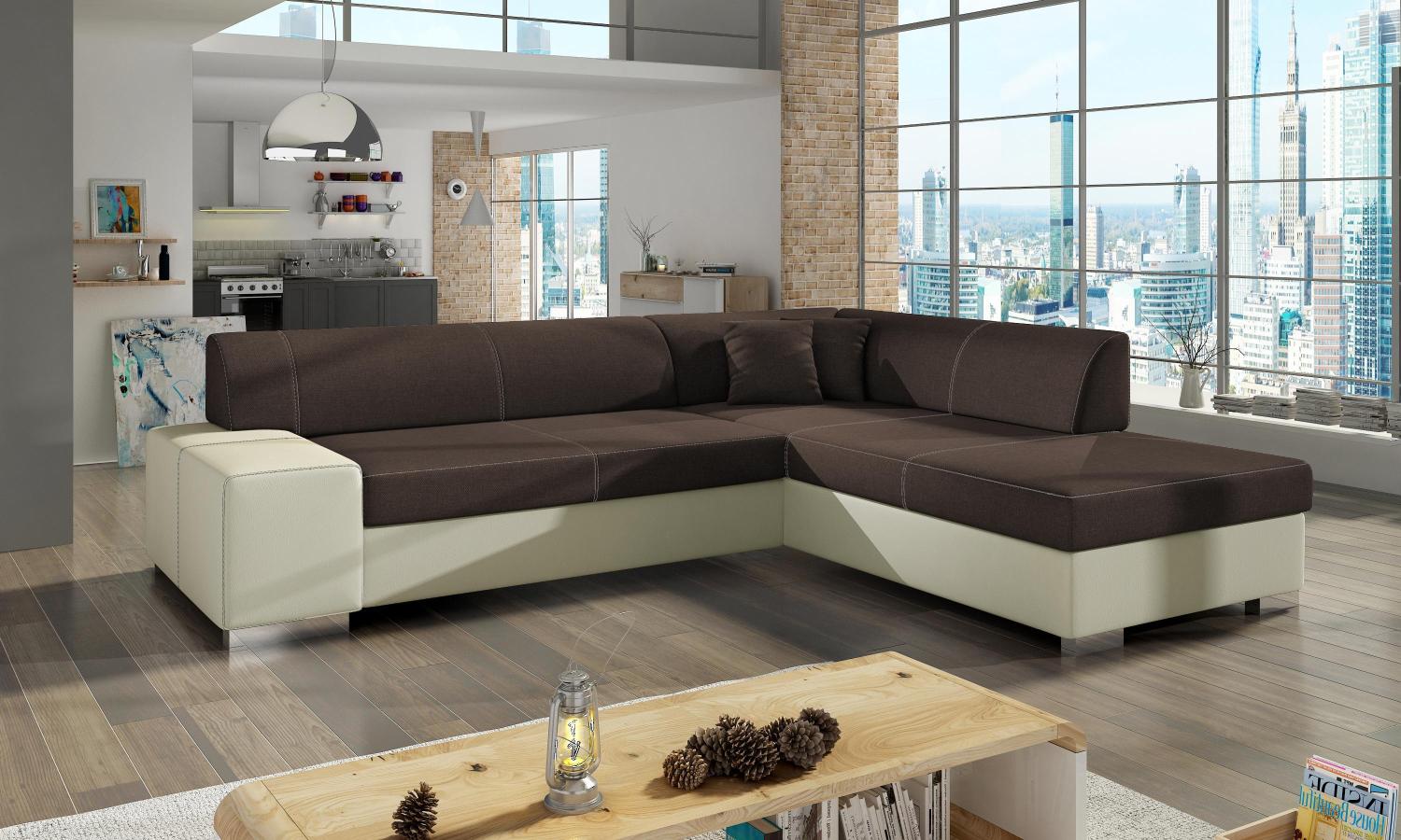 Wohnideebilder Porto Braun Ecksofas & Eckcouches P06 Bild 1