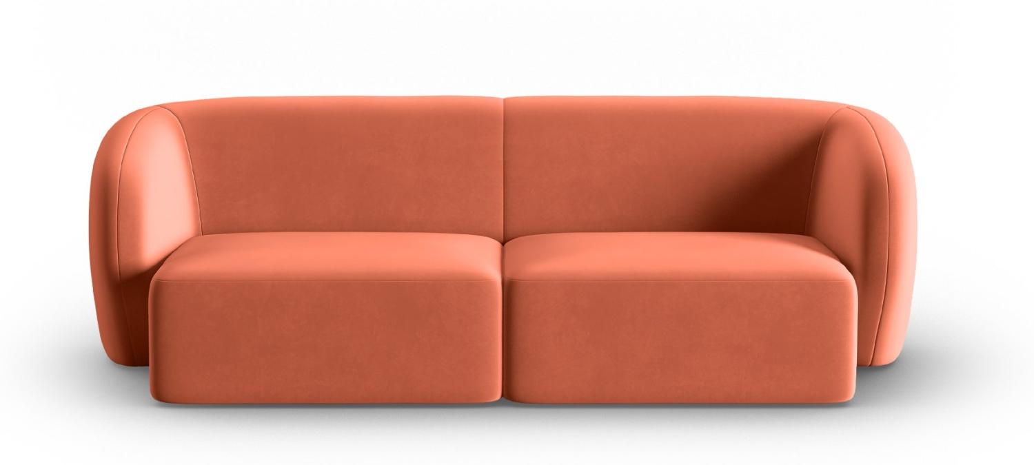 Micadoni Modulares Sofa Shane 2-Sitzer Samtstoff Koralle Bild 1