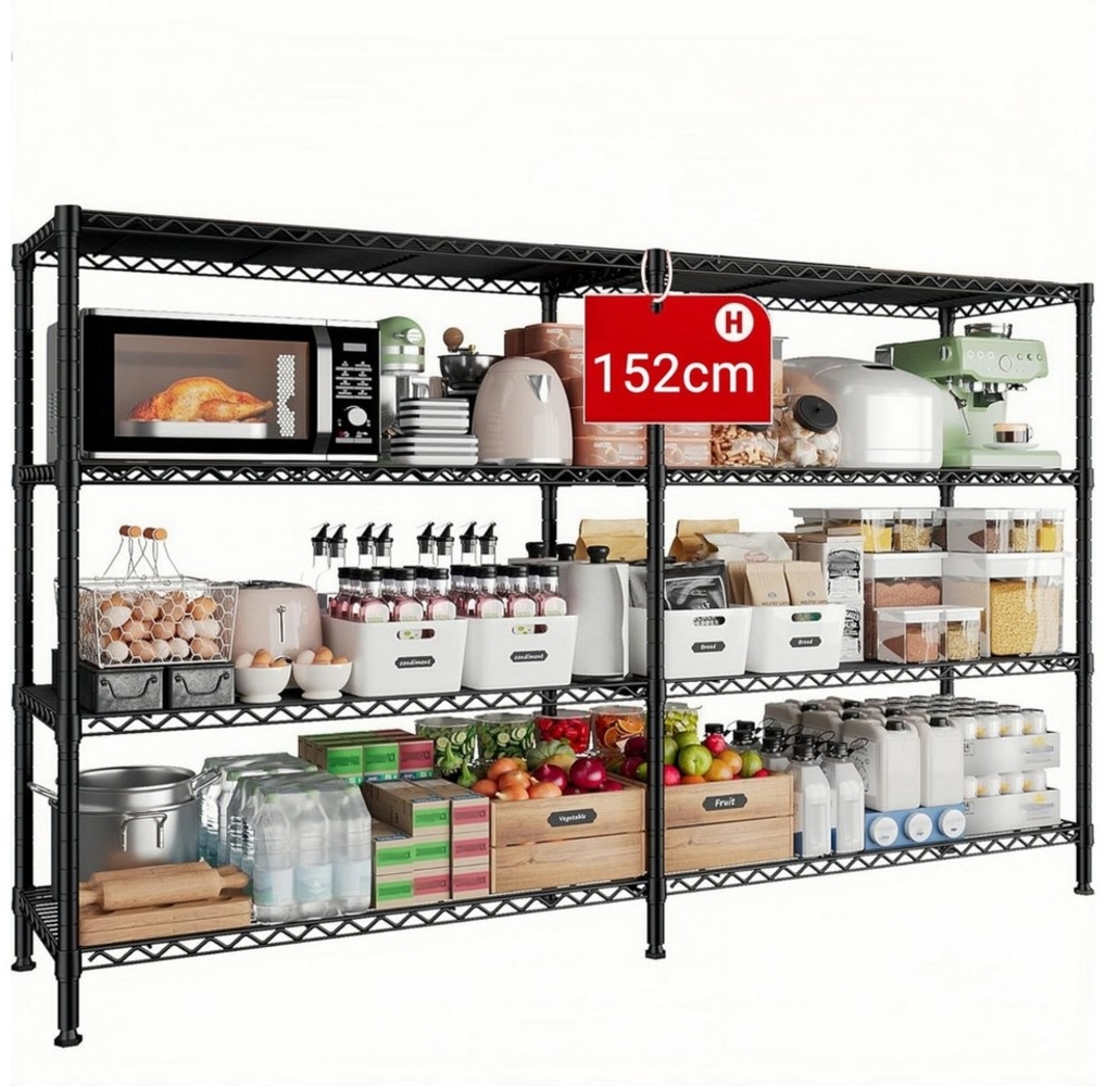 LUCKZON Schwerlastregal 4/5-stufig Standard-Drehregal höhenverstellbares Lagerregal, TFK 544-724kg 152 (76+40.5)/182 (96+45.5)x35.5/45.5x152/182cm Bild 1