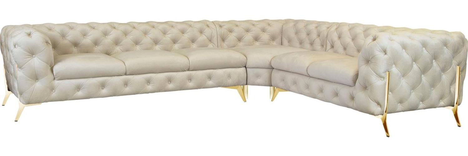 Leonique Chesterfield-Sofa Amaury L-Form, großes Ecksofa, Chesterfield-Optik, Breite 323 cm, Fußfarbe wählbar Bild 1