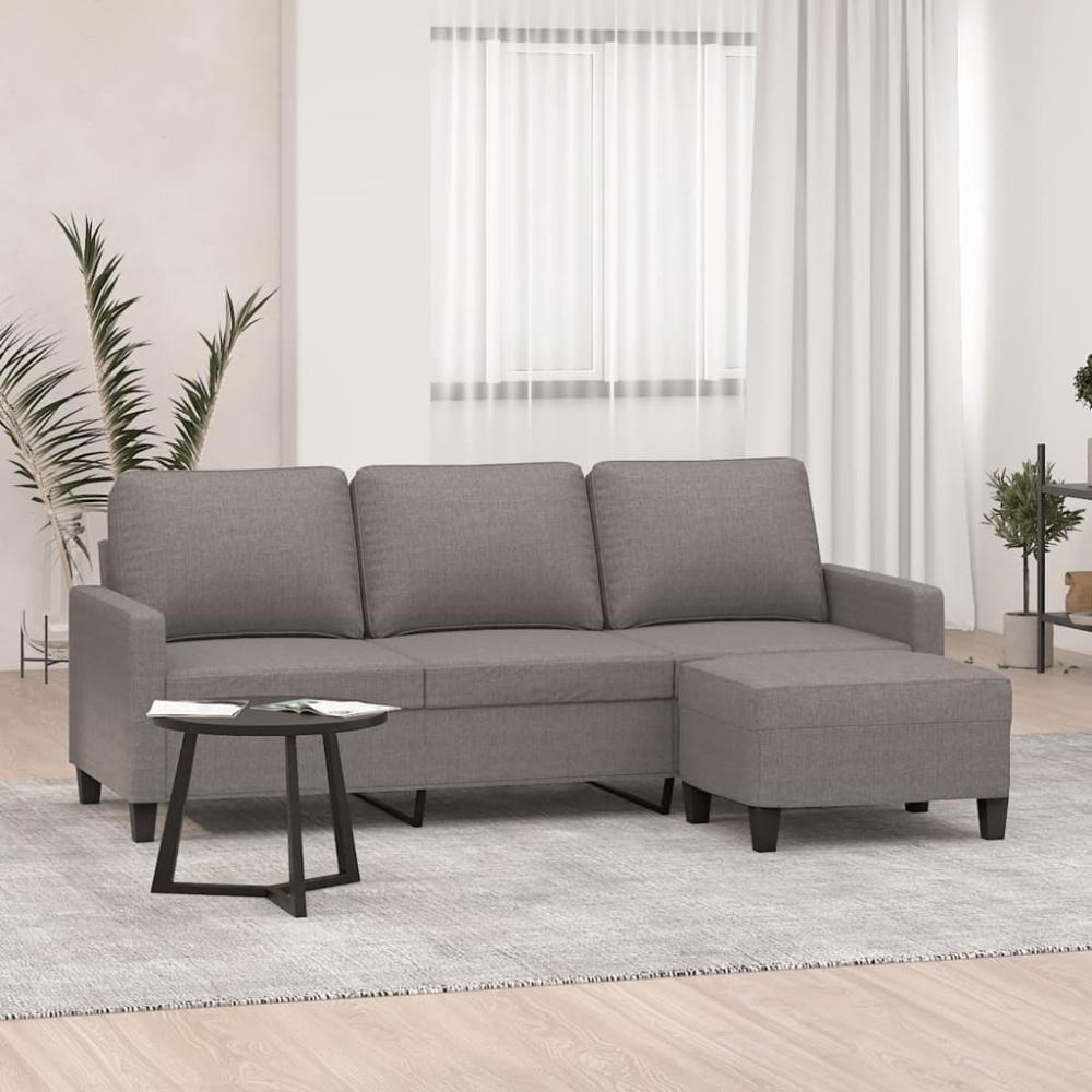 vidaXL 3-Sitzer-Sofa mit Hocker Taupe 180 cm Stoff 3201044 Bild 1