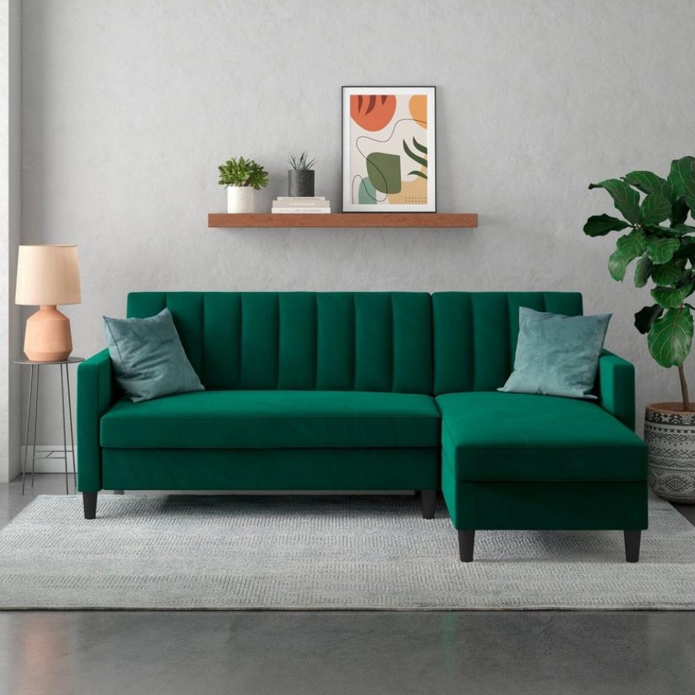 Dorel Home Ecksofa Celine, L-Form, mit Bett-Funktion und Stauraum. Recamiere beidseitig montierbar Bild 1