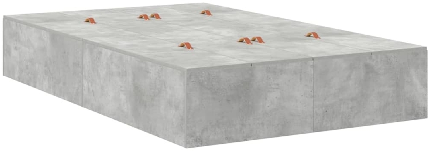 vidaXL Aufbewahrungsbettgestell Beton Grau 120 x 190 cm Holzwerkstoff 3335424 Bild 1