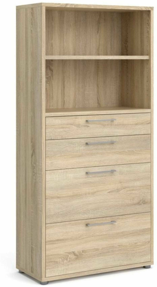 Dmora Kommode Ciudad, Wohnzimmerbuffet, Wohnzimmer-Sideboard, Moderne Küchen-Speisekammer, 89x40 h186 cm, Eiche Bild 1