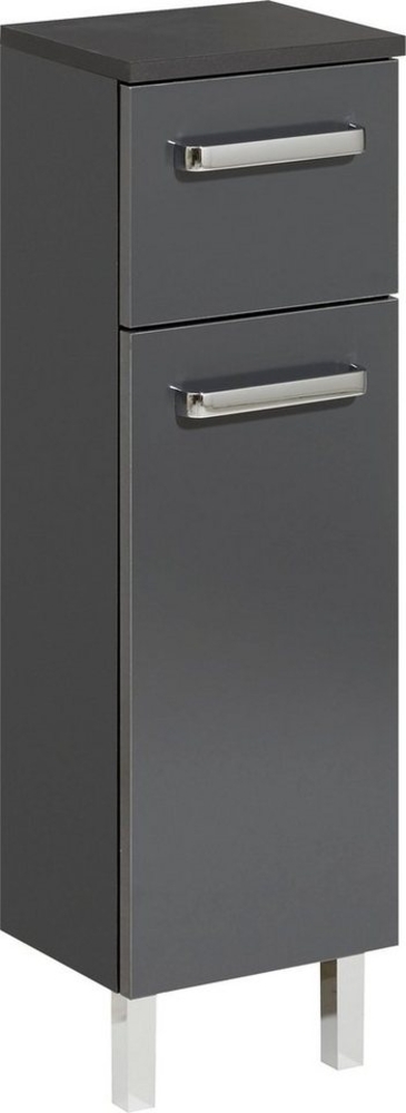 Saphir Unterschrank Quickset Badschrank mit 1 Tür, 1 Schublade, 25 cm breit Badezimmer-Unterschrank inkl. Türdämpfer, Griffe in Chrom Glanz Bild 1