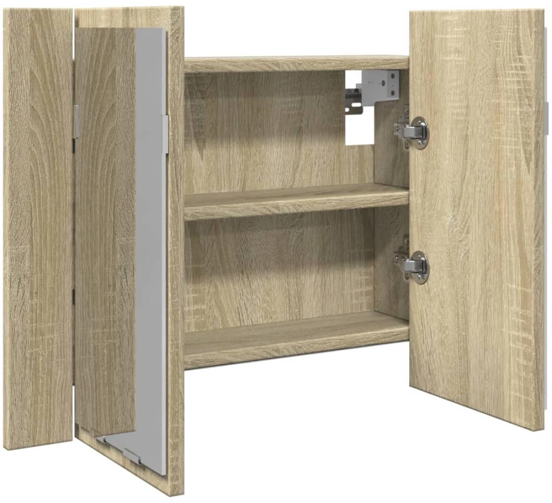 LED-Spiegelschrank Sonoma-Eiche 60x12x45 cm Holzwerkstoff Bild 1