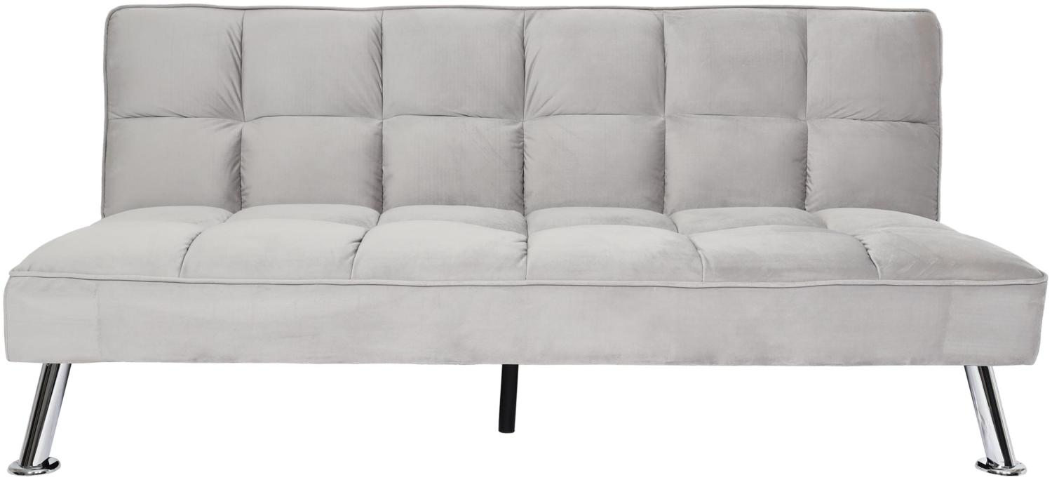 Sofa HWC-K21, Klappsofa Couch Schlafsofa, Nosagfederung Schlaffunktion Liegefläche 181x107cm ~ Samt, grau Bild 1