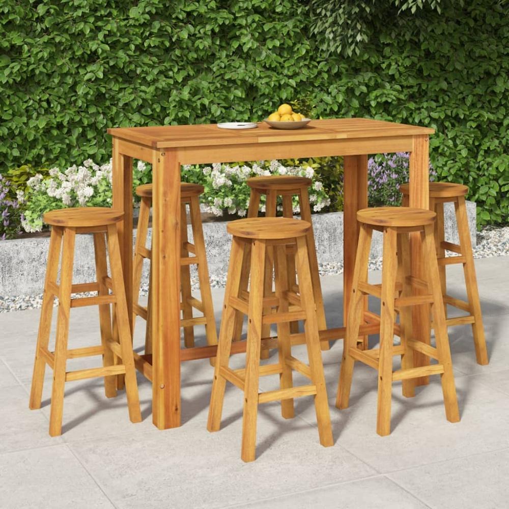 vidaXL 7-tlg. Gartenbar-Set Massivholz Akazie 3154395 Bild 1