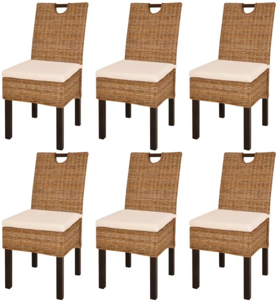 vidaXL Esszimmerstühle 6 Stk. Kubu-Rattan Mangoholz [274363] Bild 1