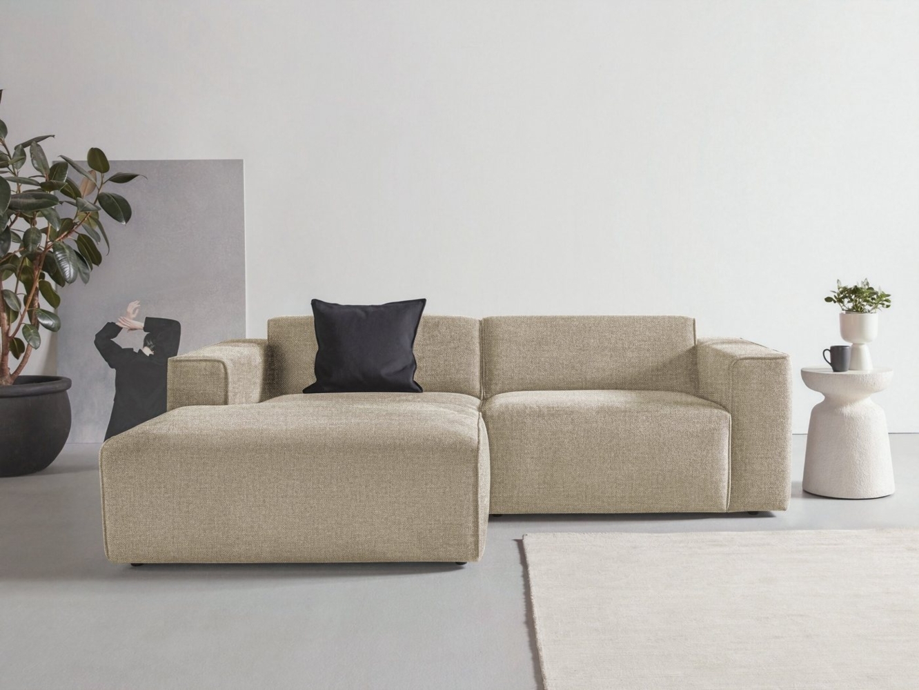 andas Ecksofa Noord, mit Kedernaht, Breite 234 cm, Cord, Struktur, Webstoff Bild 1