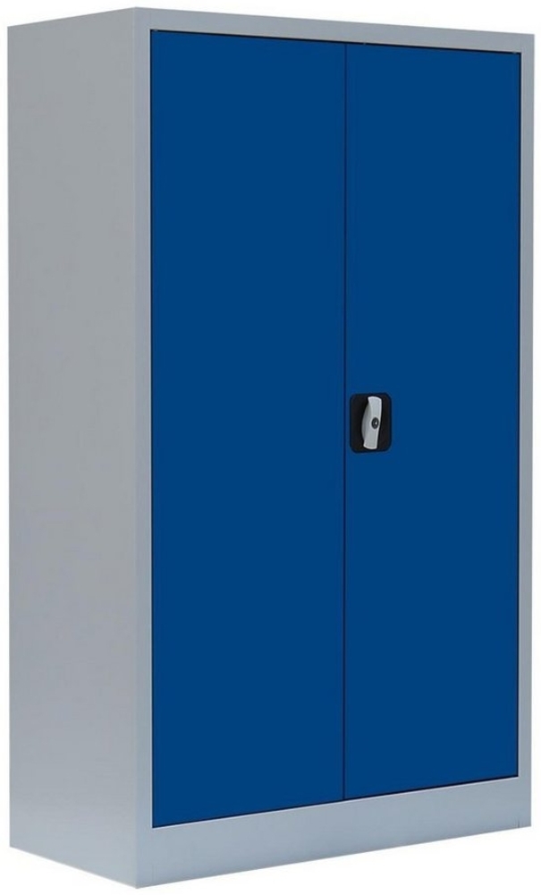 Stahl-Aktenschrank Metallschrank abschließbar Büroschrank Stahlschrank Lichtgrau/Blau 1200 x 800 x 383 mm 530291 Bild 1