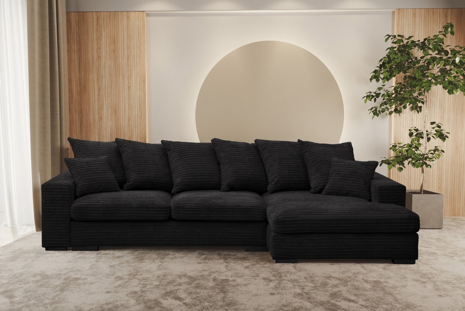 Kaiser Möbel Ecksofa Sofa L-form, Couch L-form Gabon stoff Zoom Ottomane Bild 1