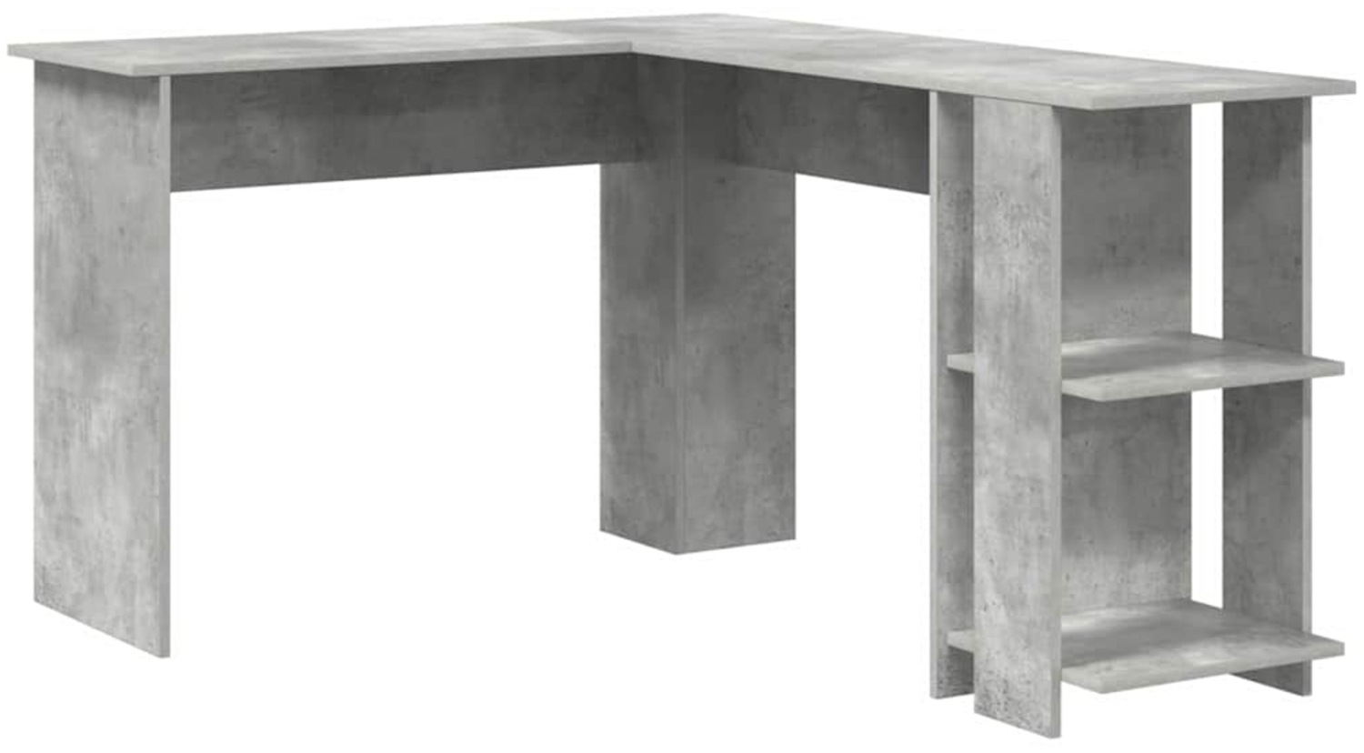 vidaXL Eck-Schreibtisch Beton Grau 140 x 113,5 x 75 cm Holzwerkstoff 869557 Bild 1