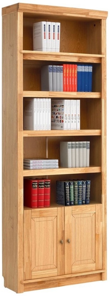 Home affaire Bücherregal Soeren, aus massiver Kiefer, Höhe 220 cm, mit 2 Holztüren, viel Stauraum Bild 1