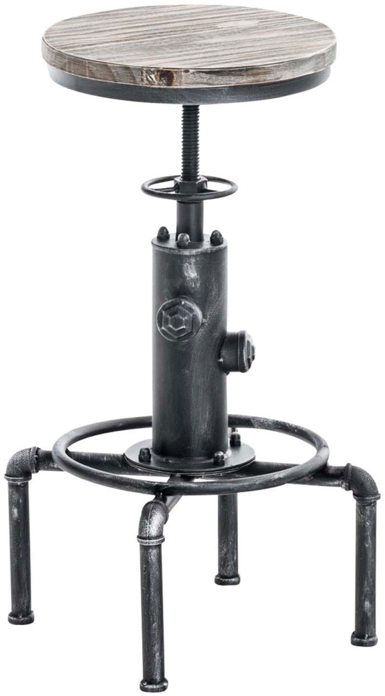 CLP Barhocker Lumos, Holz höhenverstellbar und 360 Grad drehbar,antik silber Bild 1