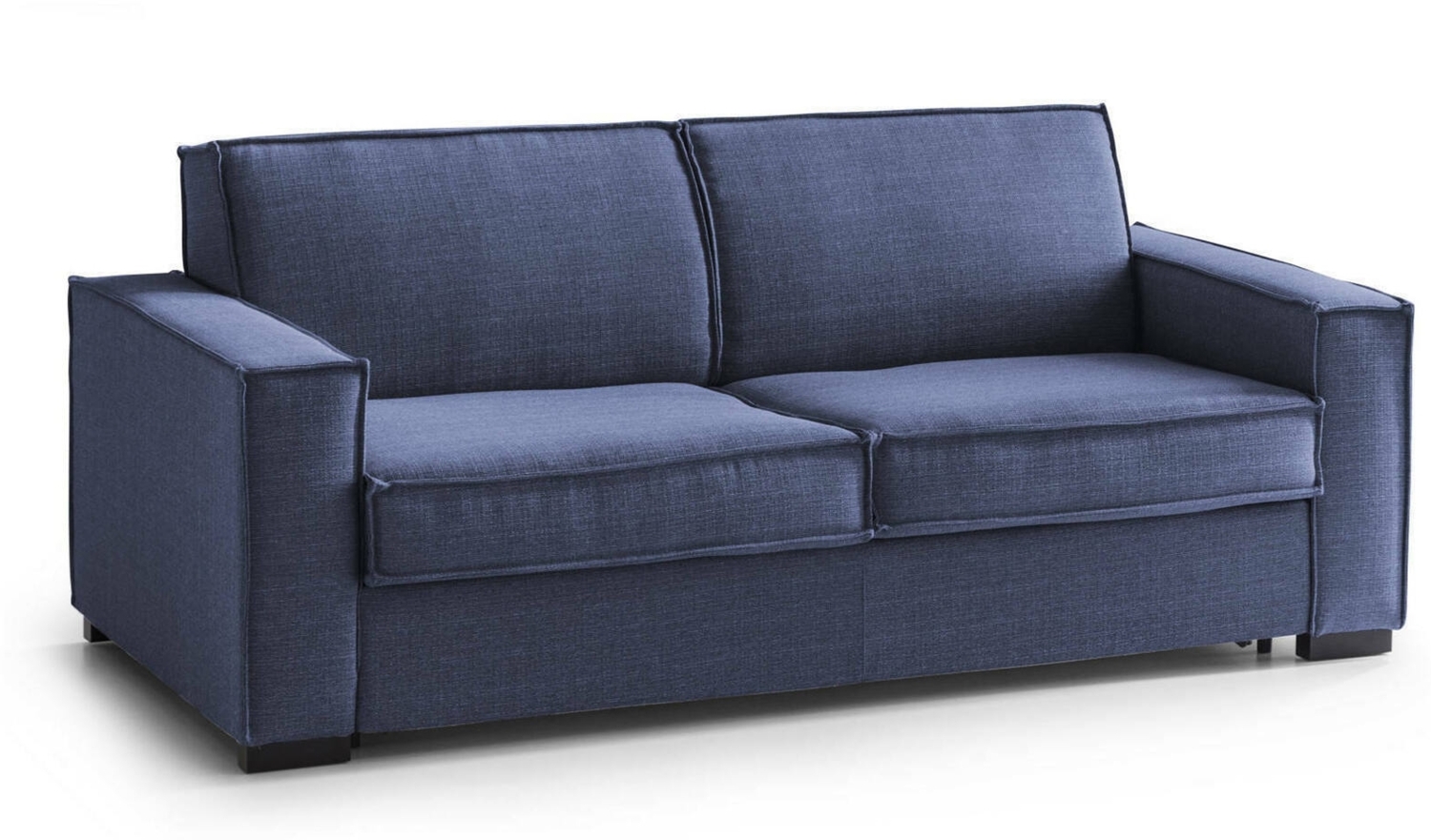 Dmora 2-Sitzer Schlafsofa Amapola, Wohnzimmersofa mit drehbarer Öffnung, gepolsterter Stoff, Standardarmlehnen, 100 % Made in Italy, cm 200x95h90, Blau Bild 1