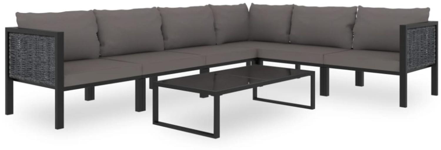 vidaXL 7-tlg. Garten-Lounge-Set mit Auflagen Poly Rattan Anthrazit 49401 Bild 1
