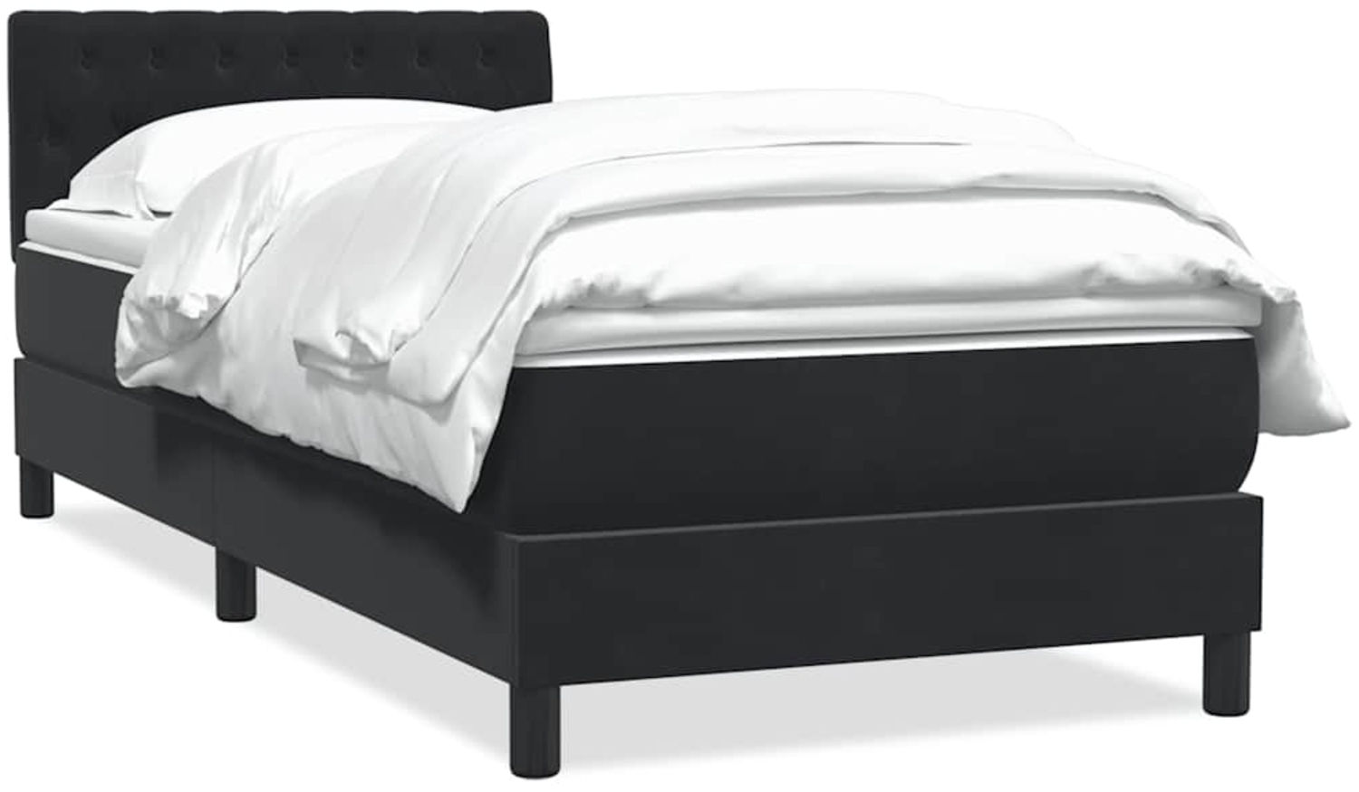 vidaXL Boxspringbett mit Matratze Schwarz 80x220 cm Samt 3316523 Bild 1
