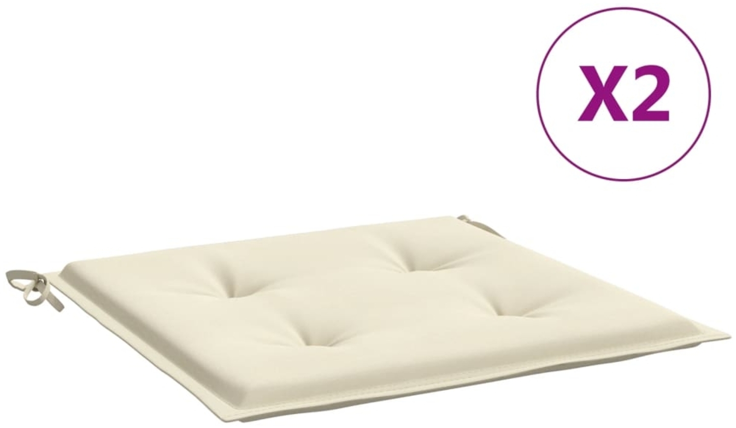 vidaXL Gartenstuhl-Kissen 2 Stk. Creme 50x50x3 cm Oxford-Gewebe 47599 Bild 1