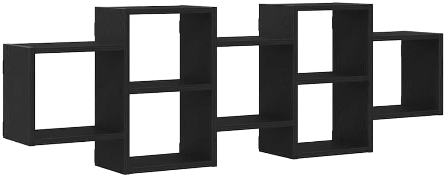 vidaXL Wandregal Schwarz Eichen-Optik 129x18x42 cm Holzwerkstoff 868065 Bild 1