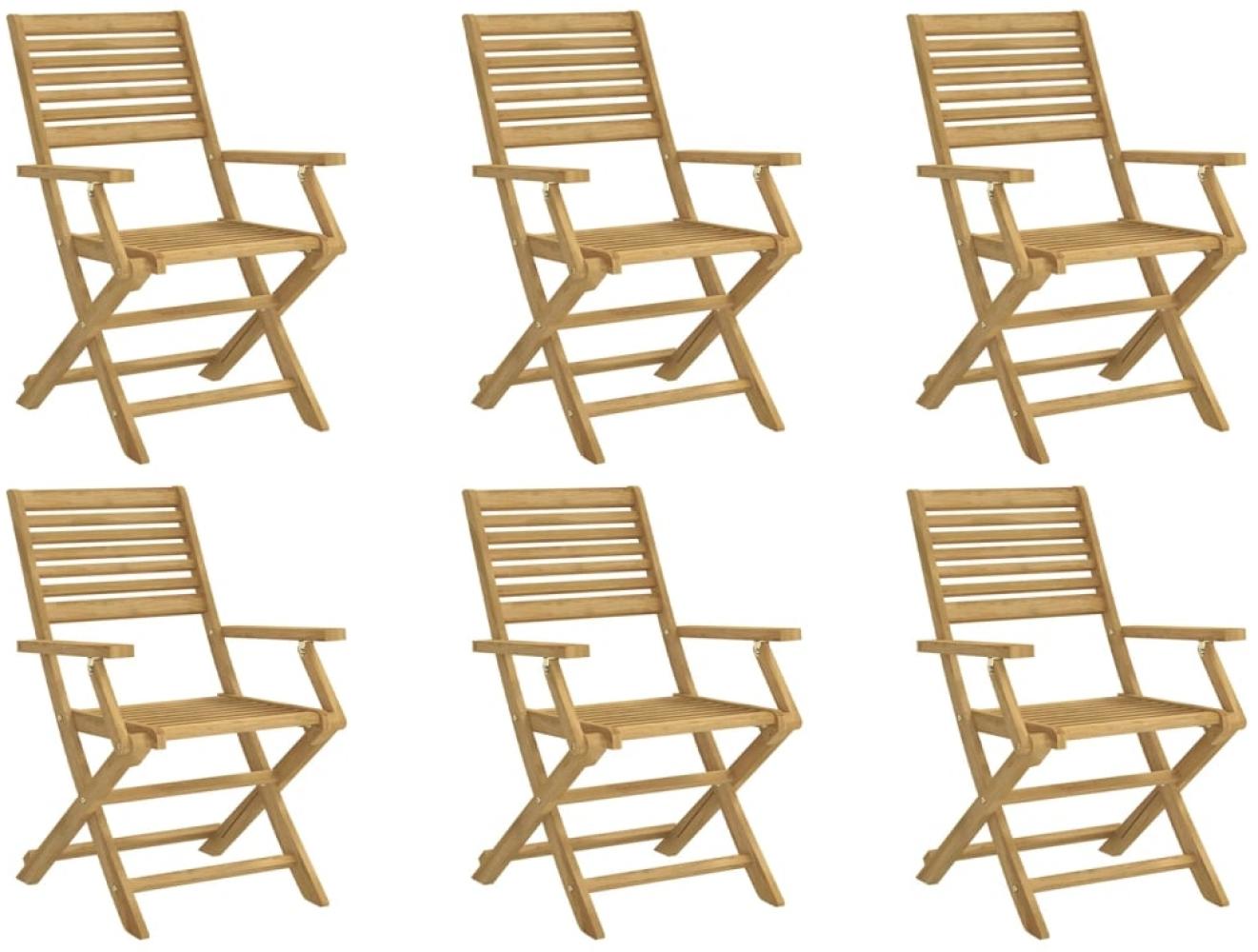 vidaXL Gartenstühle 6 Stk. Klappbar 54,5x61,5x86,5cm Massivholz Akazie 3214226 Bild 1