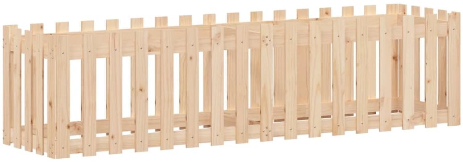 vidaXL Hochbeet Lattenzaun-Design 200x50x50 cm Massivholz Kiefer 832507 Bild 1