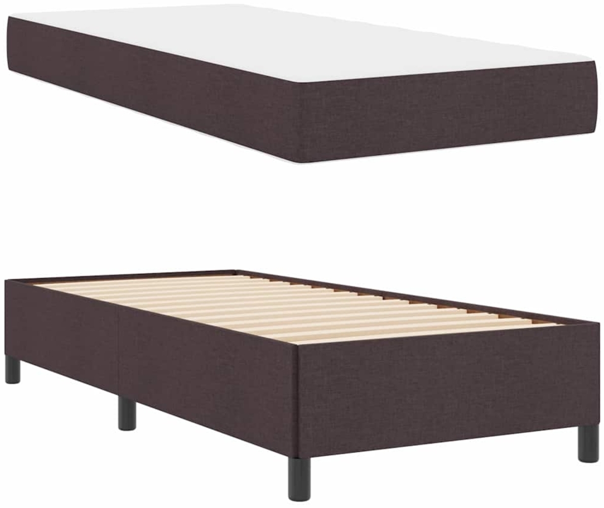 vidaXL Boxspringbett Dunkelbraun 80 x 200 cm Stoff 3398818 Bild 1