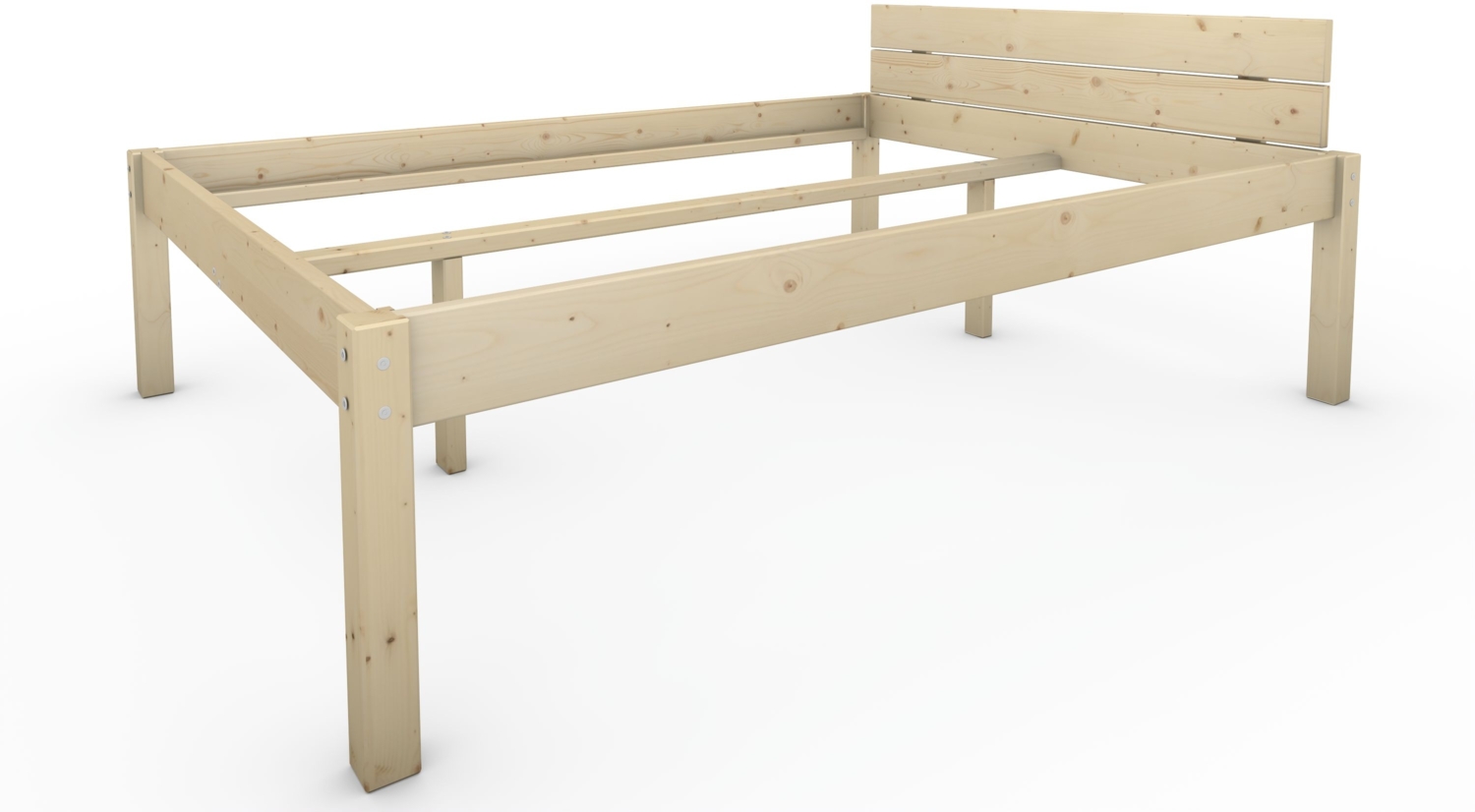 Pfostenbett Massivholzbett (Fichte) "Daybett" 160 x 220 cm 58 cm Holzbett 300kg Bild 1