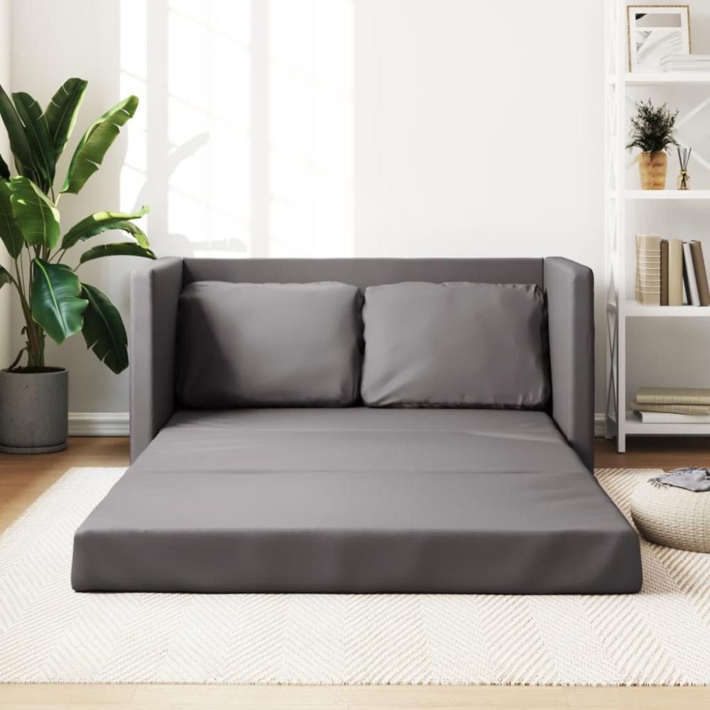 vidaXL Bodensofa mit Schlaffunktion Grau 112x174x55 cm Kunstleder 353975 Bild 1