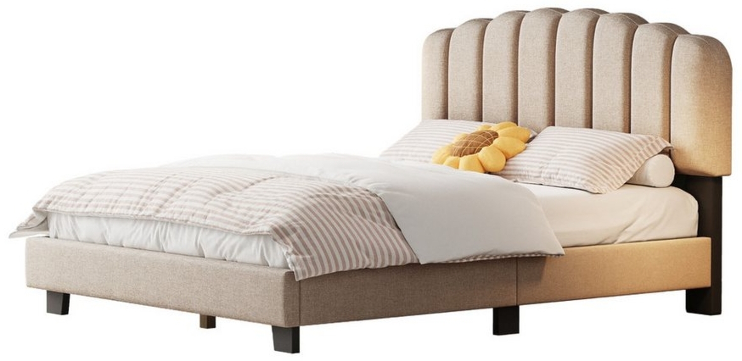 Flieks Polsterbett, Doppelbett 140x200cm mit höhenverstellbarem Kopfteil Bild 1