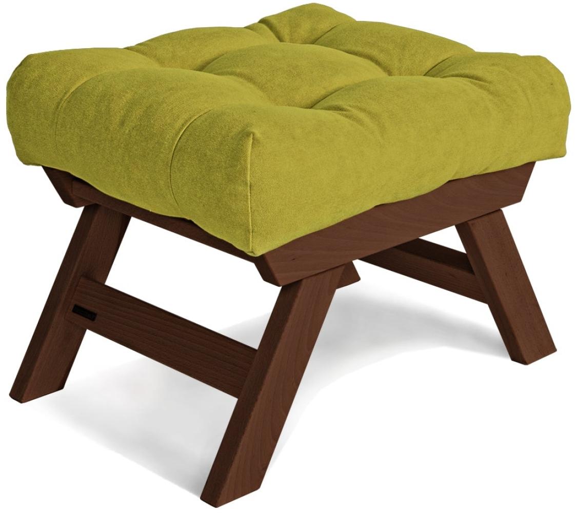 Marior HOME 'ALLEGRO' Pouffe, Buchenholz, Nussbaum, Grün Bild 1