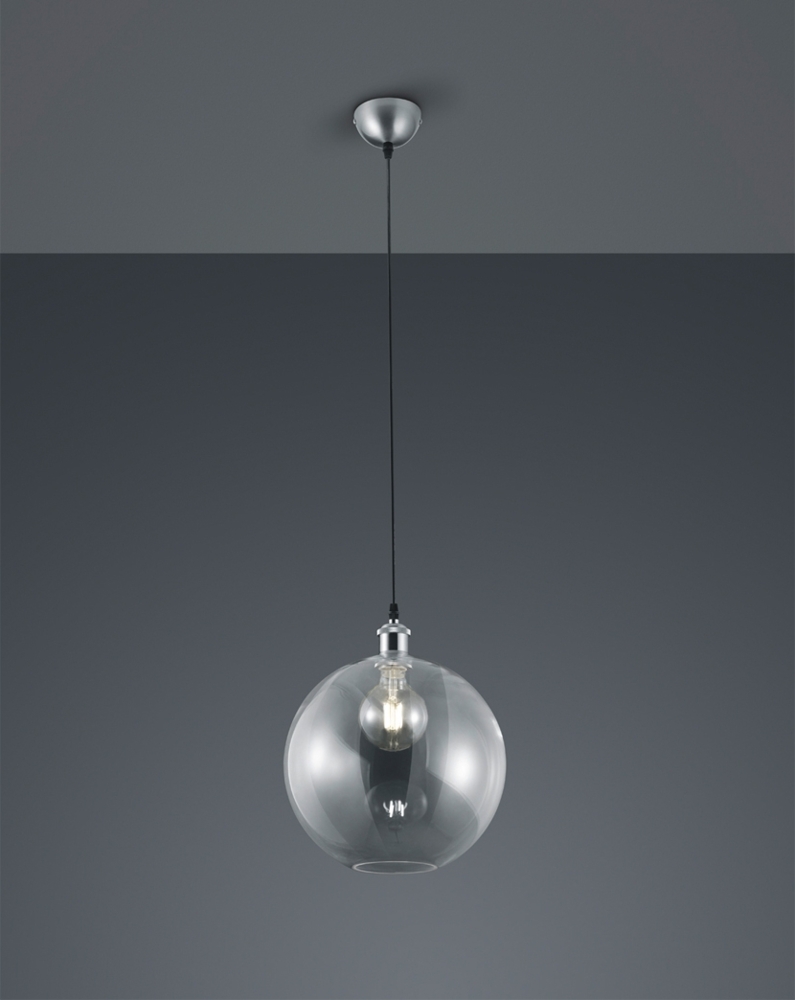 LED Pendelleuchte 1-flammig Glaskugel Lampenschirm Transparent, Ø 30cm Bild 1