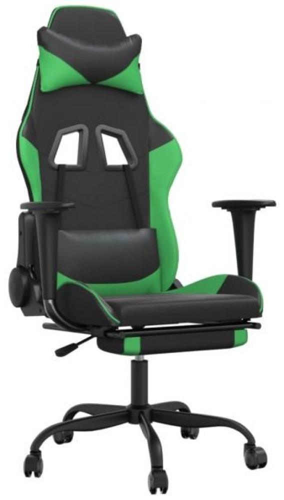 vidaXL Gaming-Stuhl mit Fußstütze Schwarz und Grün Kunstleder 3143656 Bild 1