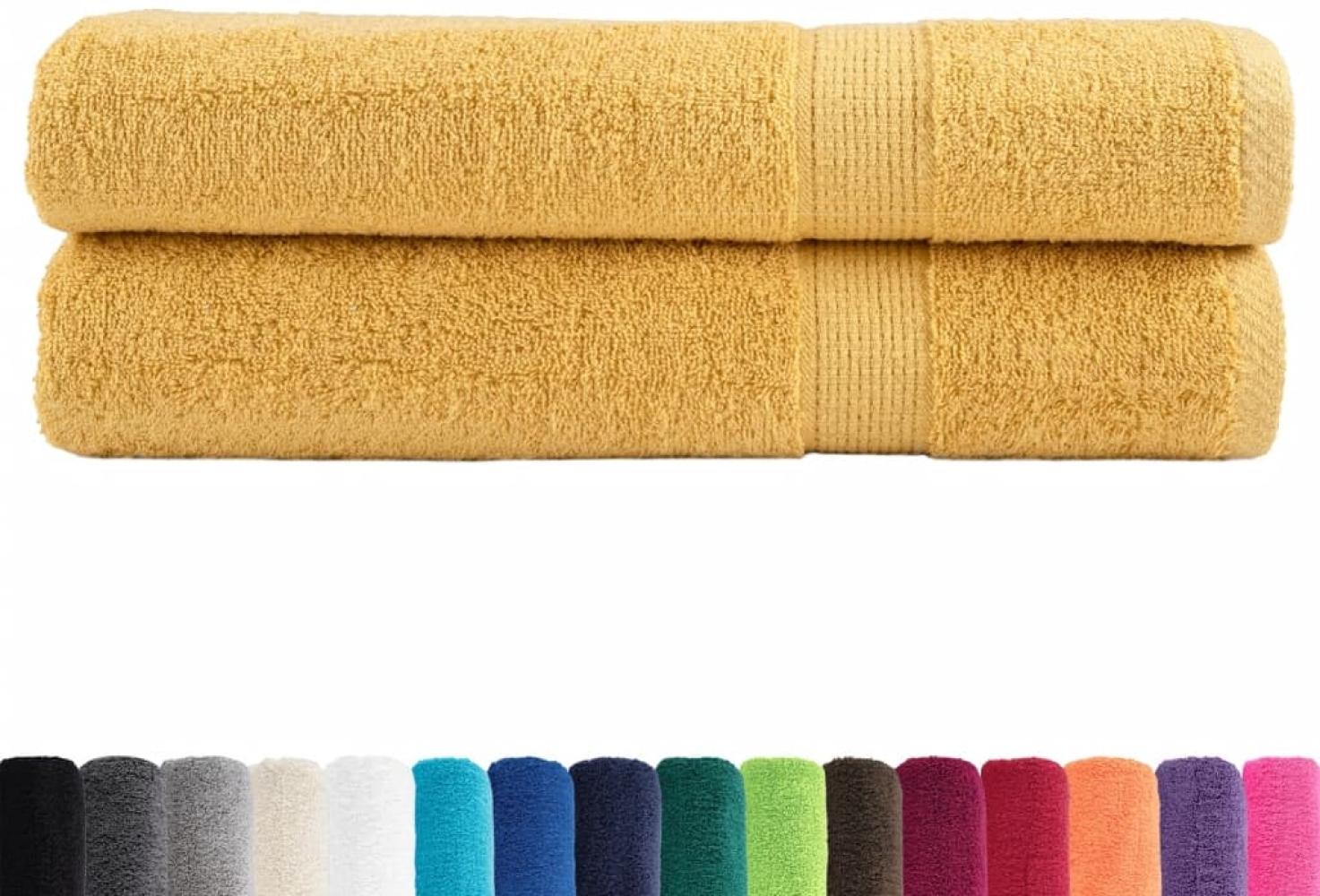 vidaXL Premium-Handtücher SOLUND 2 Stk. Gold 100x200 cm 600 g/m² 137293 Bild 1