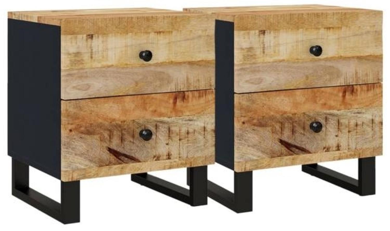 Nachttische 2 Stk. 40x33x46 cm Massivholz Mango [345215] Bild 1