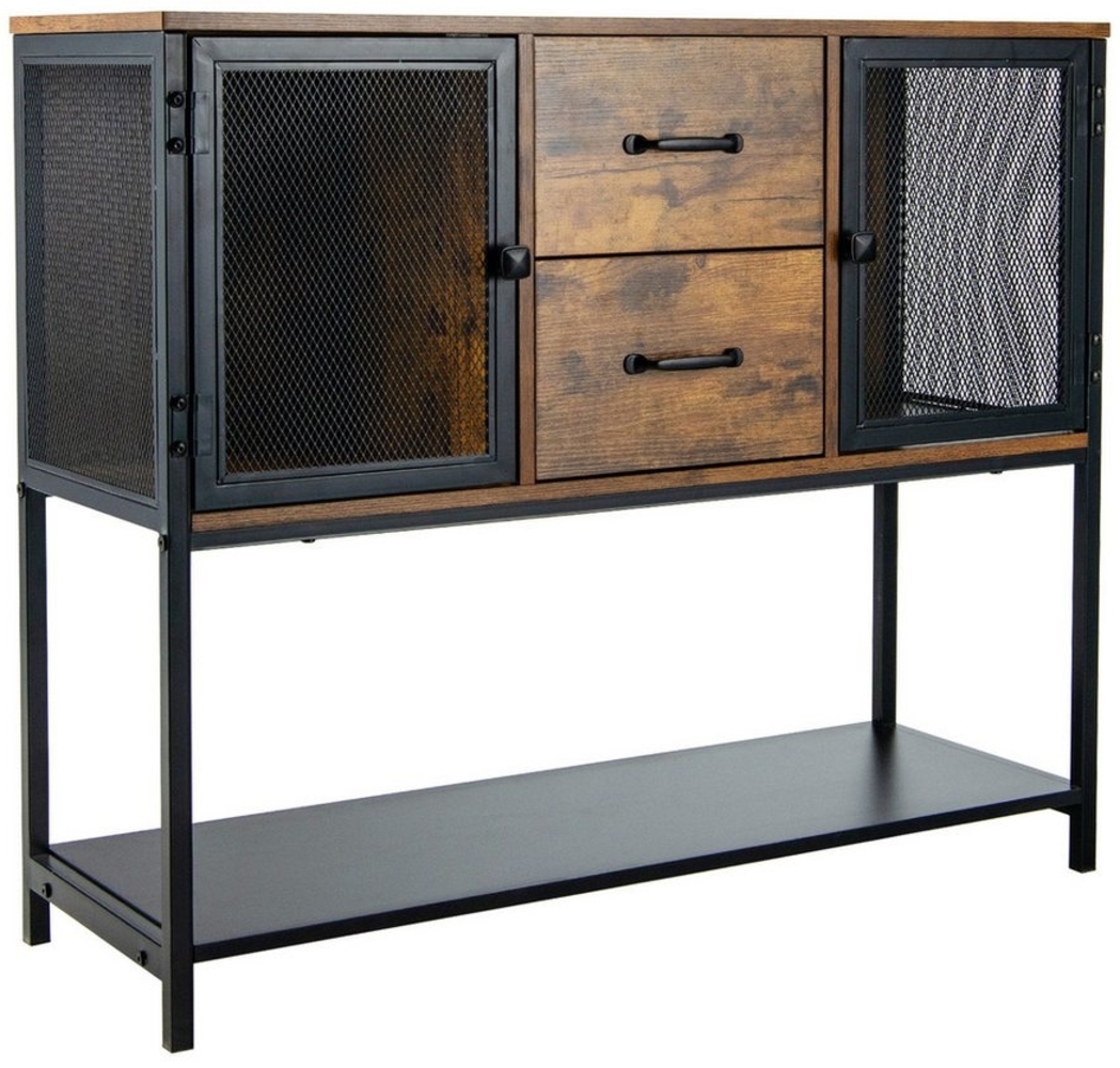 COSTWAY Konsolentisch Sideboard, mit 2 Schubladen und 2 Fächern, 100cm Bild 1