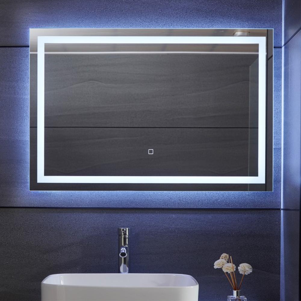 Aquamarin® LED Badspiegel - Beschlagfrei, Dimmbar, EEK A++, Energiesparend, Speicherfunktion, 100 x 60 cm Bild 1