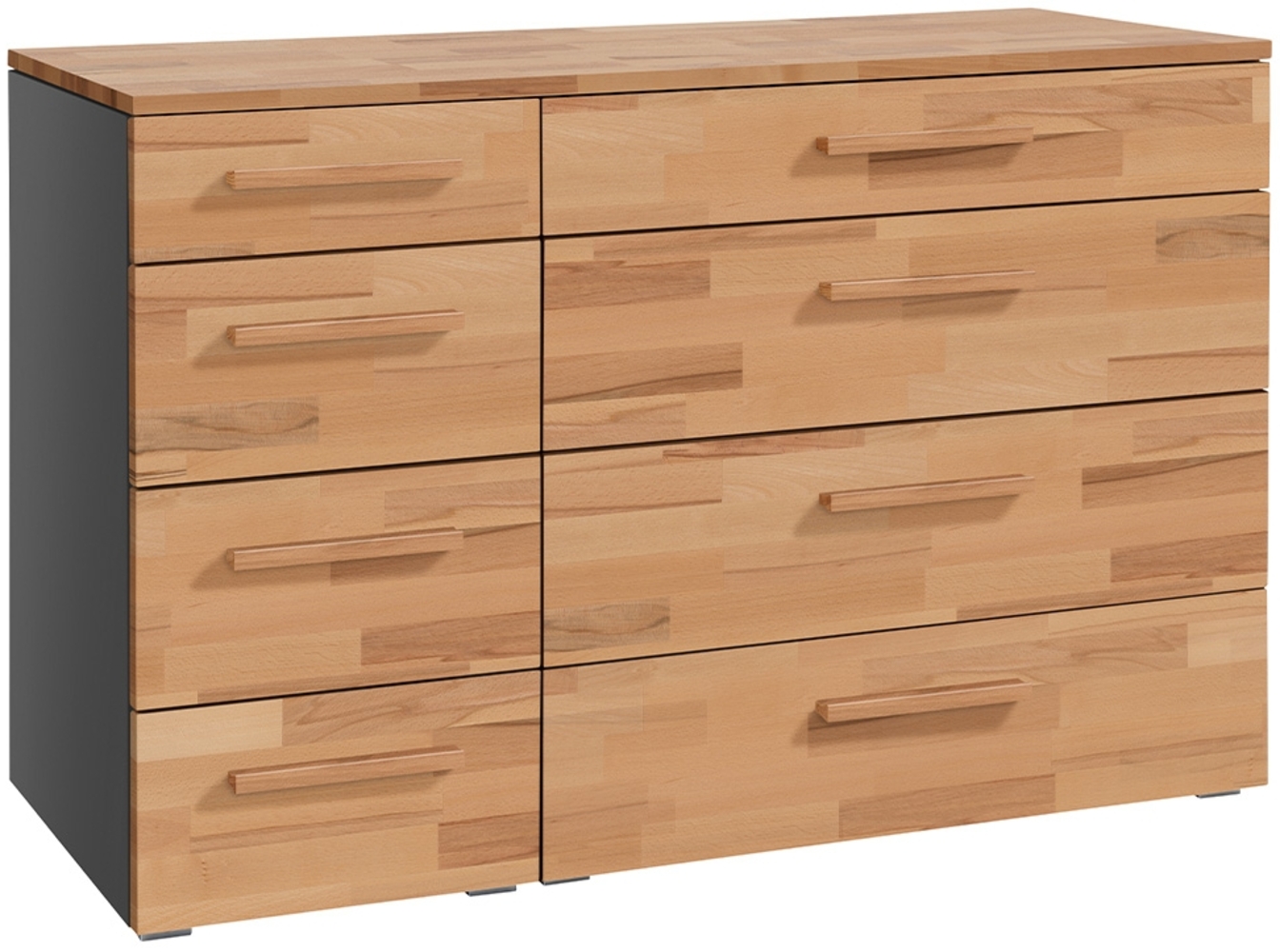 Hasena Kommode Cassino anthrazit Kernbuche natur, geölt teilmontiert Bild 1