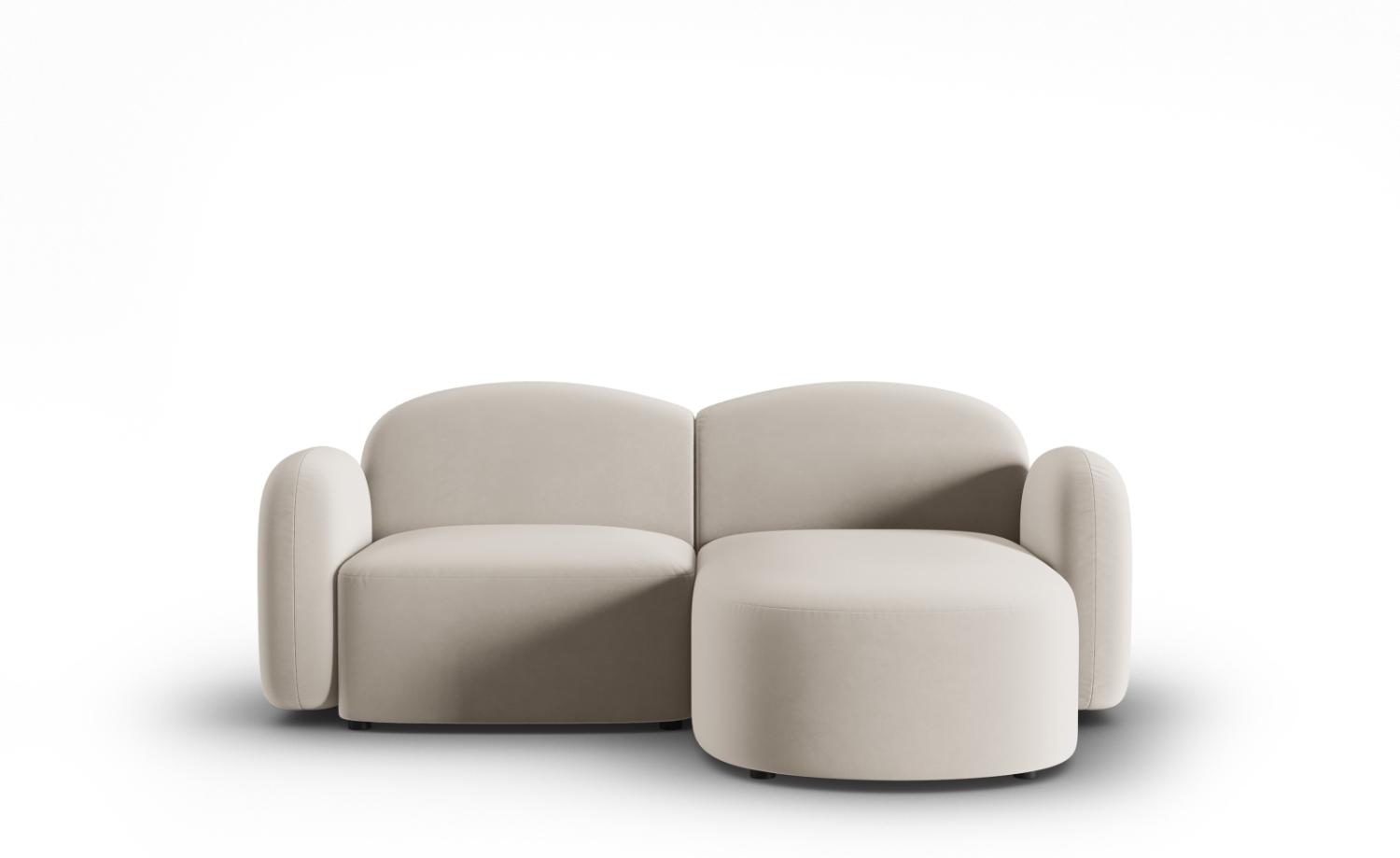 Micadoni Ecksofa Blair 3-Sitzer Rechts Samtstoff Hellbeige Bild 1