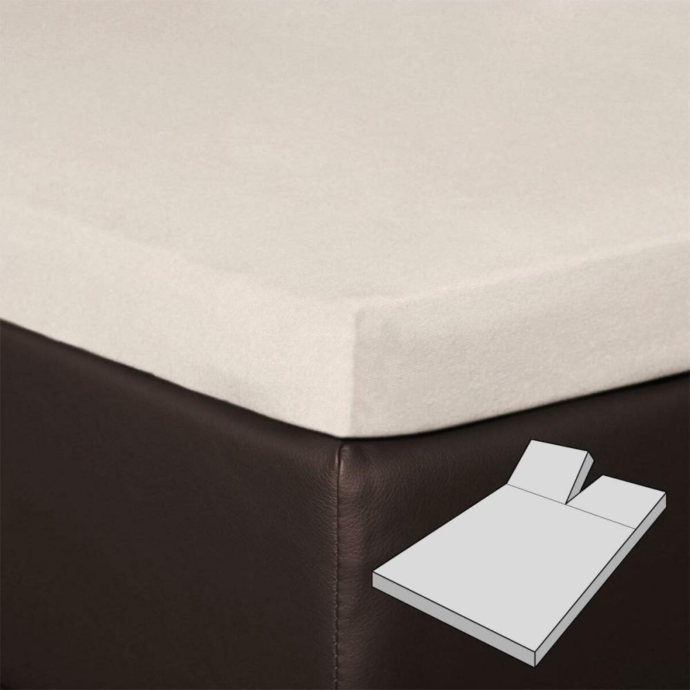 BettwarenShop Split-Topper Spannbetttuch|140x200 - 160x220 cm| sand Bild 1