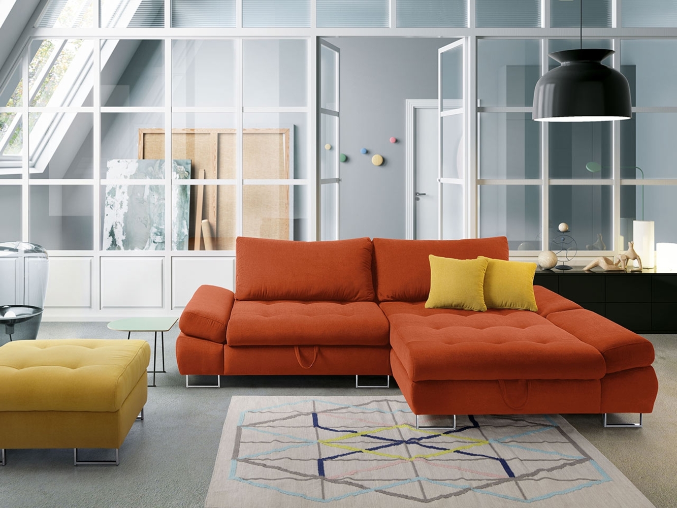 Ecksofa Gremi, Seite: Rechts 2R-LC, Farbe: Soro 51 + Soro 51 + Soro 40 Bild 1